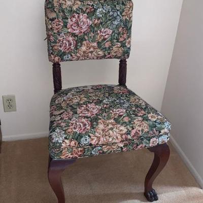 Antique low claw foot (slipper) chair