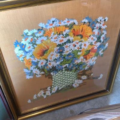 Large needlework framet picture