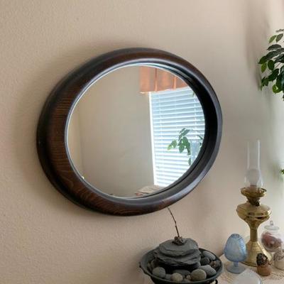 Large vintage oval mirror