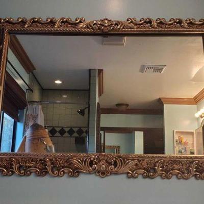 9100: Wall Mirror and 2 Sconces
Mirror measures approx 57"x39"