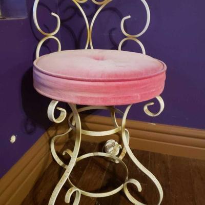 9021: Vintage Stool with Pink Cushion
Measures approx 26" x 15"