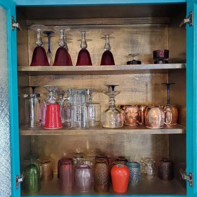 Various Glassware
Includes different types of drinking glasses mugs, chalice, wine glasses, tin cups and more!
