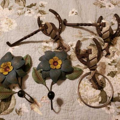 Horse Shoe Toilet Paper Holders, Towel Ring and Metal Flower Hooks
Horse Shoe Toilet Paper Holders, Towel Ring and Metal Flower Hooks