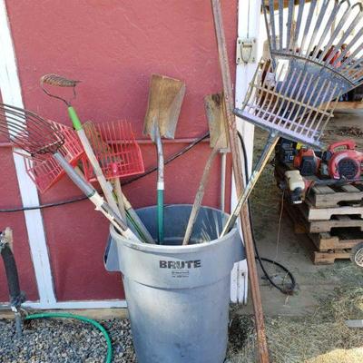 3505: Shovels, Scoopers, Pry Bar and Rakes with Rubbermaid Brute Trashcan
Shovels, Scoopers, and Rakes with Rubbermaid Brute Trashcan