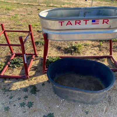 2505: 2 Tarter Water Tank Stands, 1 Stock Tank and more
2 Tarter Water Tank Stands, 1 Stock Tank and more