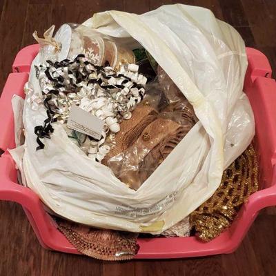 Tote Full of Craft Trim, Hat Boxes and More
Tote Full of Craft Trim. Boxes measures approx from 8"x10"x6" to...