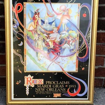 https://www.ebay.com/itm/114119718628 RM1006: Rex 1993 Framed Poster New Orleans Mardi Gras