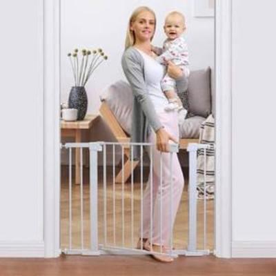 Cumbor 40.6â Auto Close Safety Baby Gate, Durable Extra Wide Child Gate for Stairs,Doorways, Easy Walk Thru Dog Gate for House. Includes...