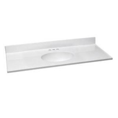 Design House 586214 Cultured Marble Vanity Top 49x19, Solid White
