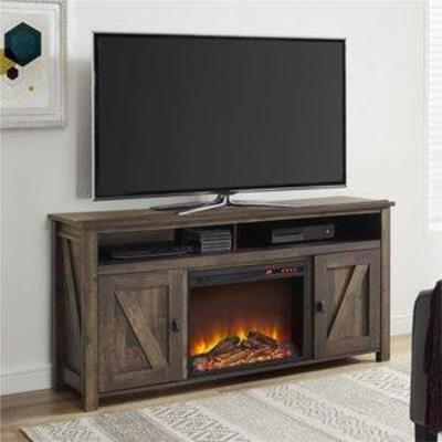Ameriwood Home Farmington Electric Fireplace TV Console for TVs up to 60, Rustic