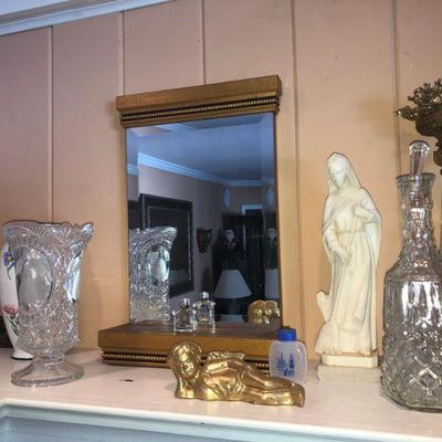 Deco mirror and religious items
