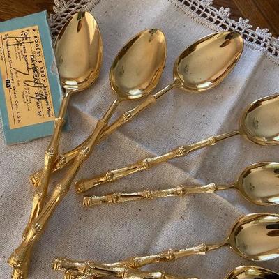 Vintage Ron Tiki stainless by Stanley Roberts for 4 - (4) teaspoons, (4) soup spoons, (4)  knives, (4) dinner forks, (4) salad forks