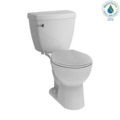 Foundations 2-piece 1.28 GPF Single Flush Round Front Toilet in White