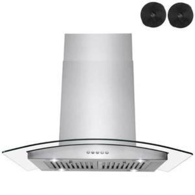 AKDY 30 Stainless Steel Island Mount Range Hood Touch Control LED Lights Cooking Fan Stove Kitchen NOT INSPECTED OUTSIDE OF BOX