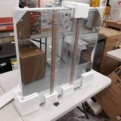 Glacier Bay 24-inch beveled triview frameless surface mount medicine cabinet GLASS CRACKED