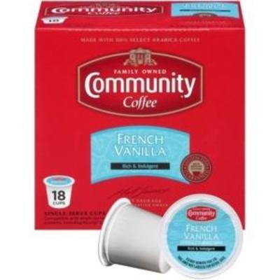 Community Coffee French Vanilla Coffee K-Cup Pods, .38 oz, 18 count