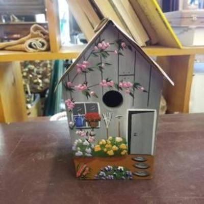 Hand Painted Birdhouse 10 inch Tall