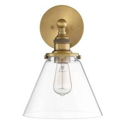 Park Harbor Barwell Single Light 14-18 Tall IndoorBathroom Wall Sconce with Cone Shaped Shade