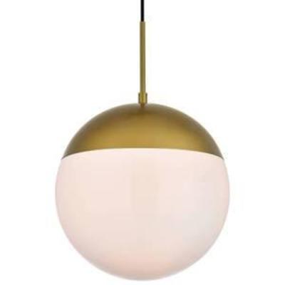 Elegant Lighting Eclipse Single Light 12 Wide Pendant with Frosted Glass