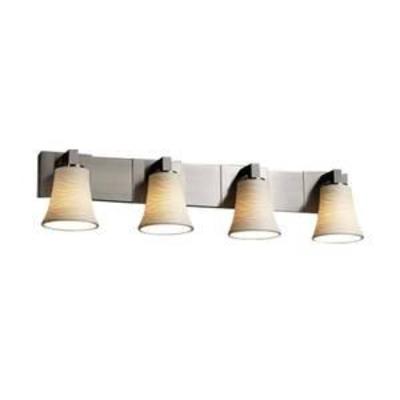 Justice Design Group Limoges 4 Light 35-14 Wide Bathroom Vanity Light with Translucent Porcelain Shades