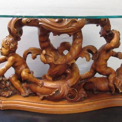 Putti Carved Coffee Table