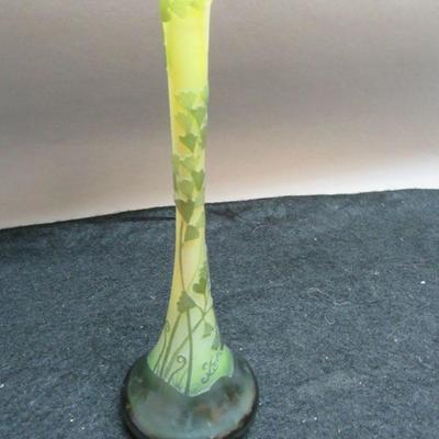 French Galle Cameo Glass Bud Vase
