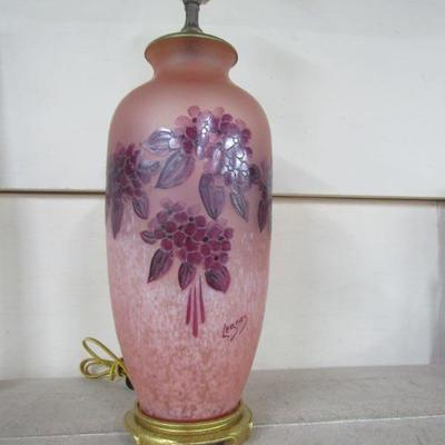 French Legras Cameo Glass Lamp