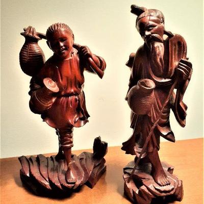 Handcarved wooden Chinese figurines