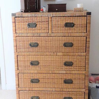 Wicker Chest of Drawers matching bed, dresser, nightstands