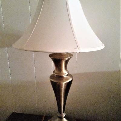 Pair of Brass Stiffel Lamps with silk shades