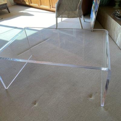 Quality made, modern acrylic lucite coffee table.