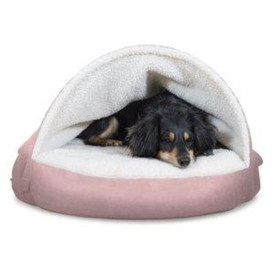 Furhaven Pet Dog Bed  Cooling Gel Memory Foam Orthopedic Round Cuddle Nest Faux Sheepskin Snuggery Blanket Pet Bed w Removable Cover for...