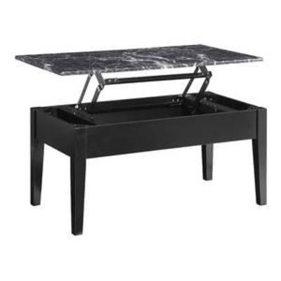 Faux Marble Lift Top Coffee Table - Black - Dorel Living