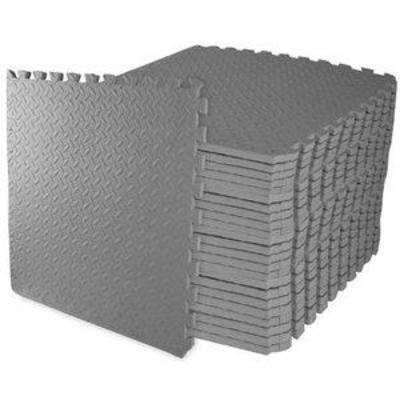 BalanceFrom Puzzle Exercise Mat with EVA Foam Interlocking Tiles (Gray)
