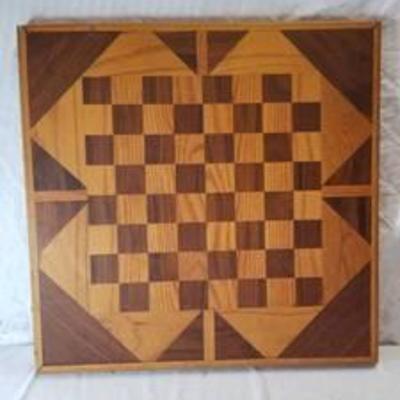 Wooden Checkers Table Top