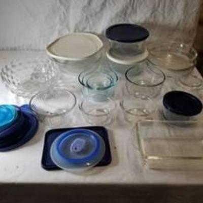 Lot of Glassware, Pyrex , Fireking and Lids