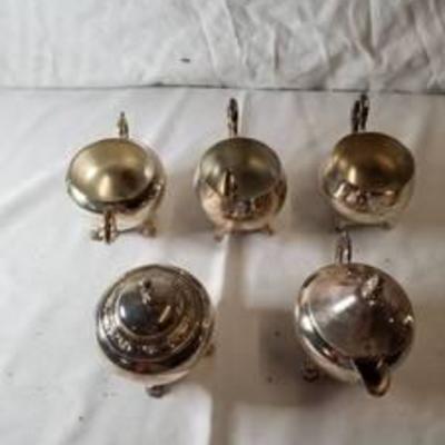 Lot Of Silver Plated Sugar And Cream Dishes