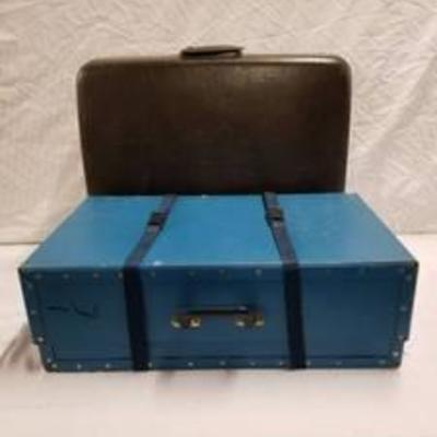 Samsonite Brown Suitecase , Blue Vintage Buckle Suitcase