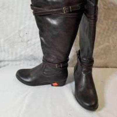 Naturalizer Pleather Boots with Straps Size 7M