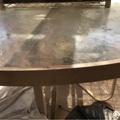 Round Metal Framed Glass Table