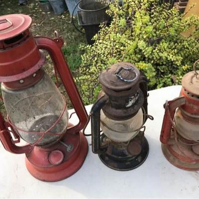 Sun Brand, DIETZ, and Unknown Brand Lanterns (3) All Shapes and Sizes