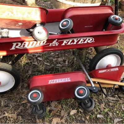 Radio Flyer Wagon with Several Small Wagons
