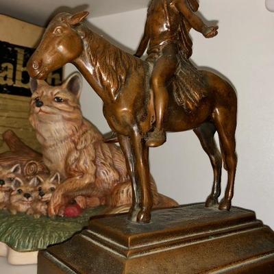 Bronze Indian Bookend