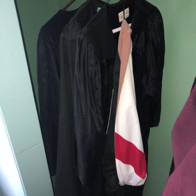 Graduation gown w Master's hood