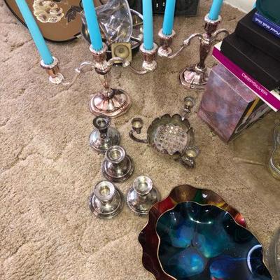 Weighted sterling candle holders and candleabrum