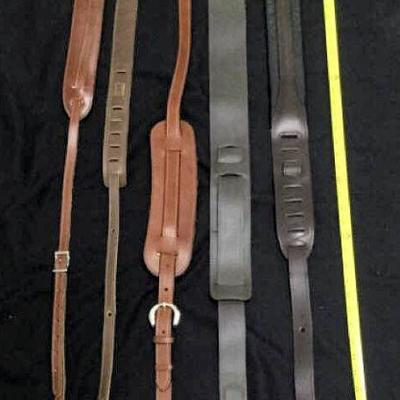 GGG077 Five Various Leather & Suede Guitar Straps