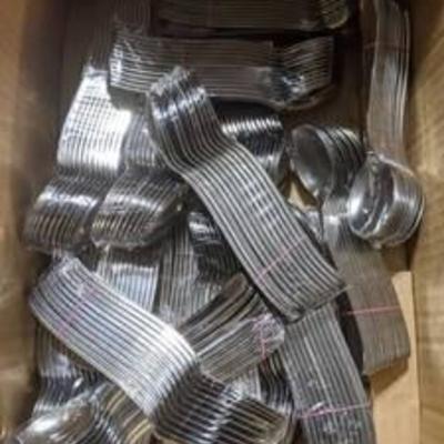 Assorted Plastic Silver Colored Eating Utensils
