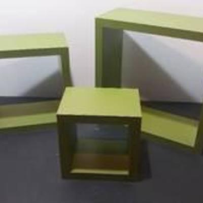 Lot of 3 Green Shadow Boxes