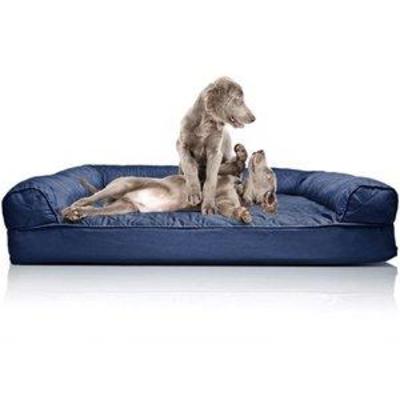 Furhaven Pet Dog Bed  Orthopedic Quilted Traditional Sofa-Style Living Room Couch Pet Bed w Removable Cover for Dogs & Cats, Navy, Jumbo
