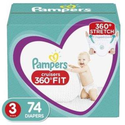 Pampers Cruisers 360 Disposable Diapers Super Pack - Size 3 (74ct), Size Size 3 (74 Count)